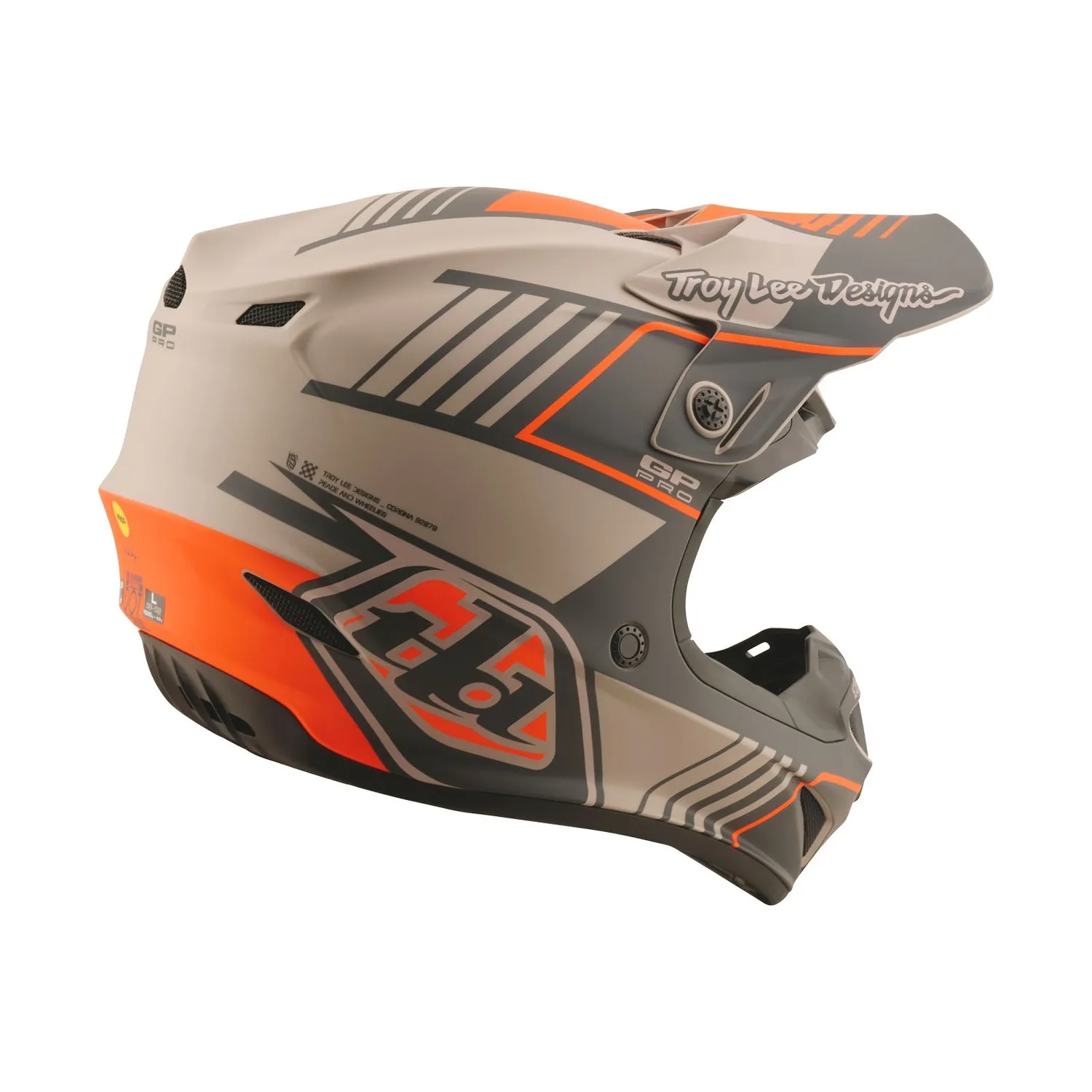 Troy Lee Designs GP Pro MIPS casco moto Taupe ventilato