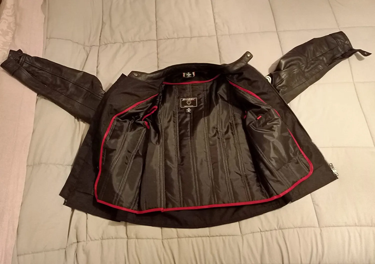 Bi Esse Giacca Moto Pelle Vintage Cafe Racer L