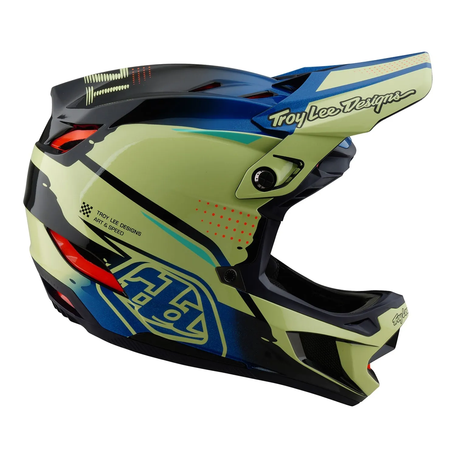 Troy Lee Designs D4 Composite casco integrale Drip Glo Yellow MIPS