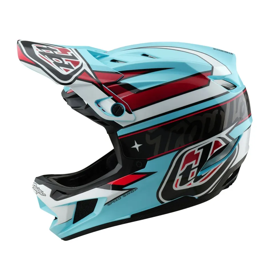 Troy Lee Designs D4 Polyacrylite W/MIPS Linear casco integrale Blue