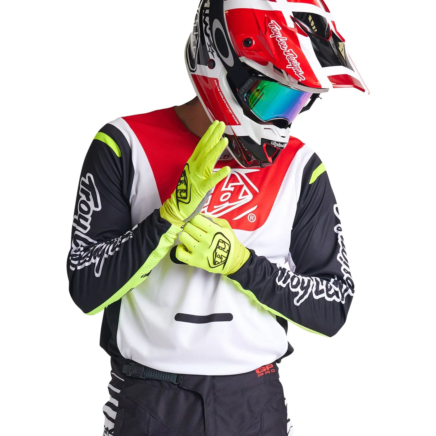 Troy Lee Designs GP Pro Jersey Blends maglia moto Bianco Rosso elasticizzata