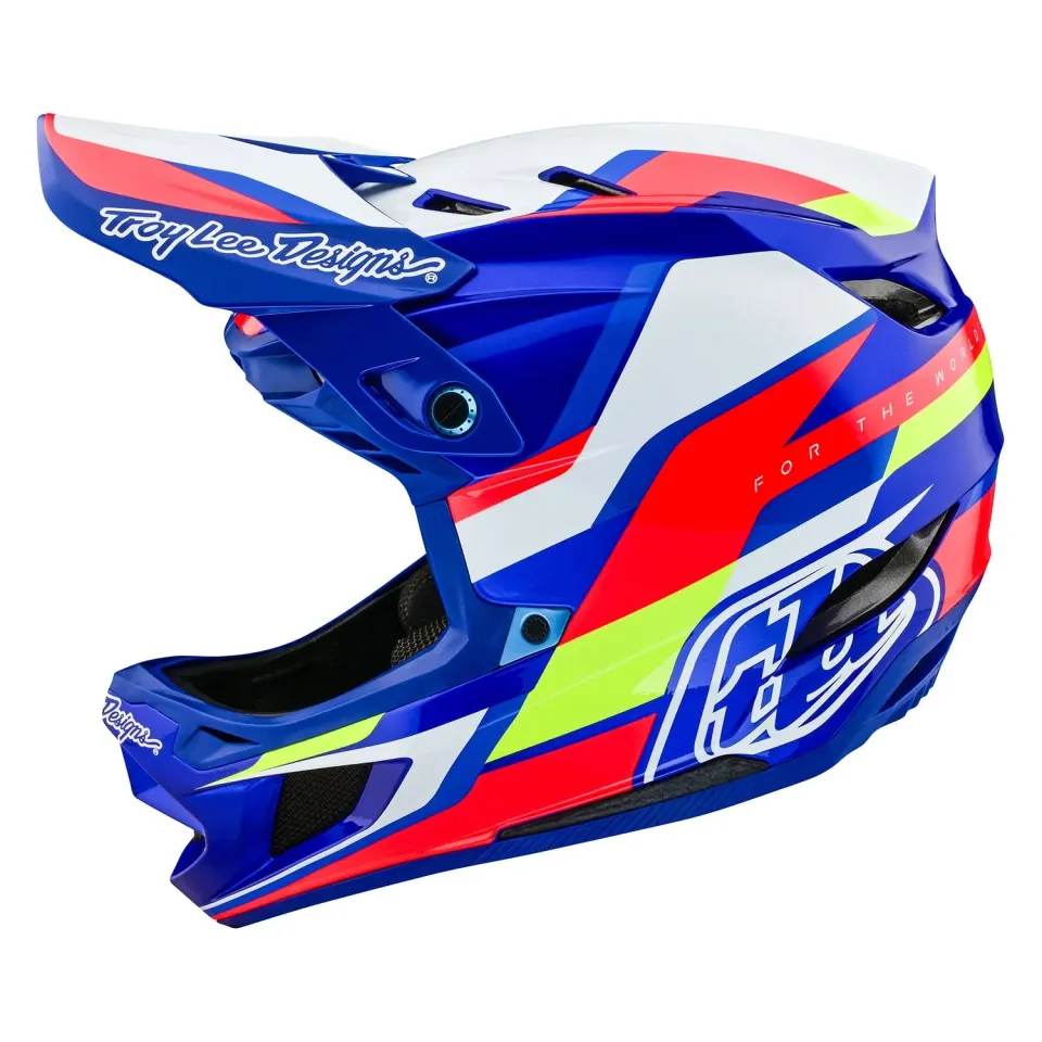 Troy Lee Designs D4 Omega casco bici bianco blu