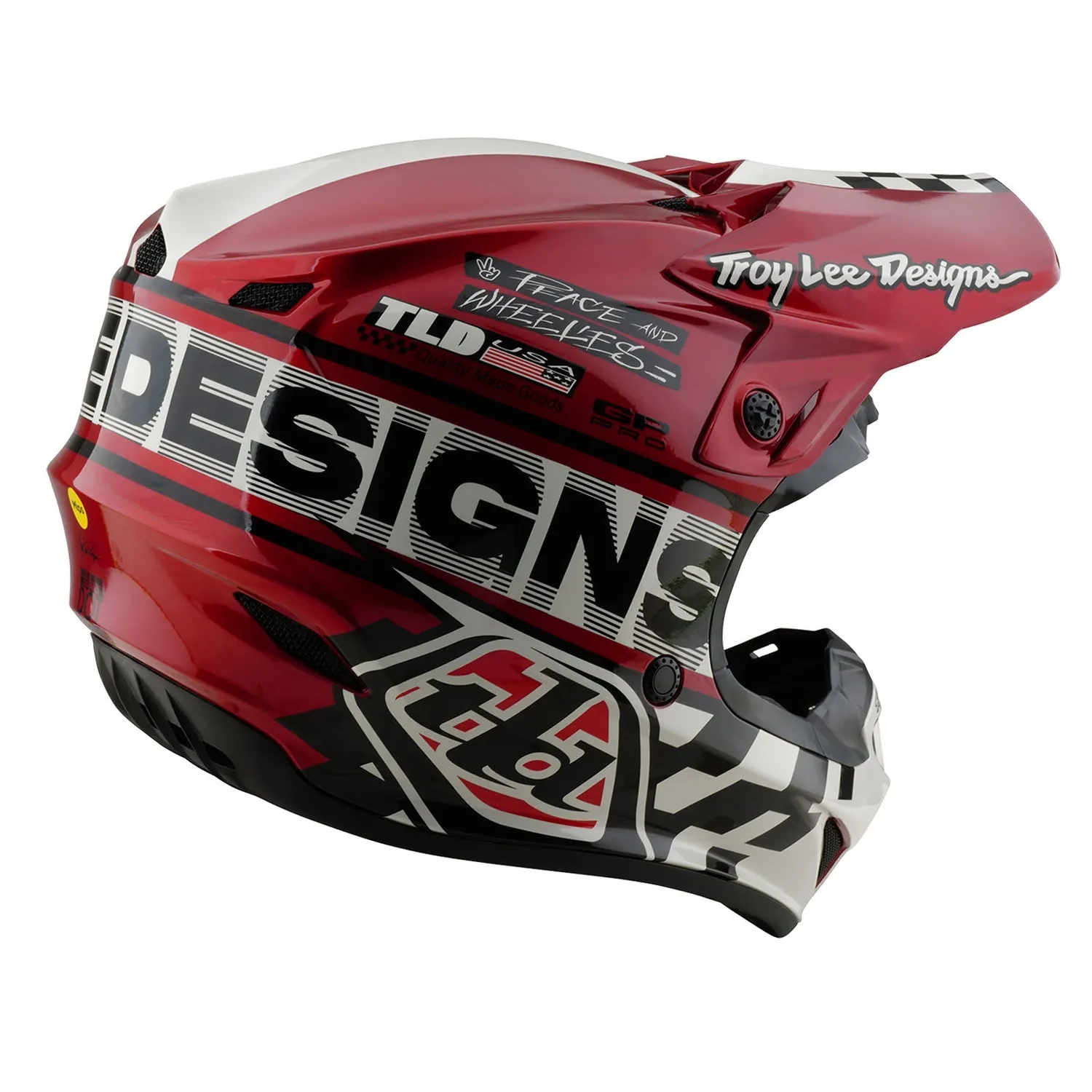 Troy Lee Designs GP Pro MIPS Casco Moto Bambino White Red