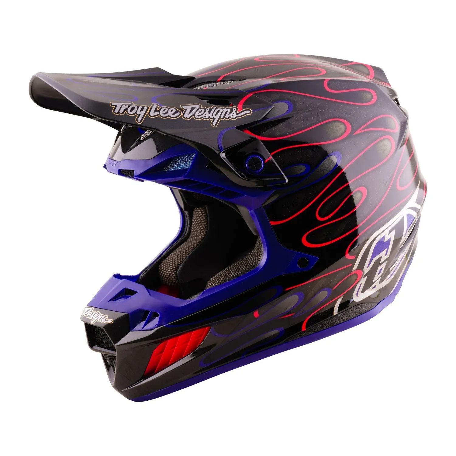 Troy Lee Designs SE5 Carbon Overspray casco moto nero magenta