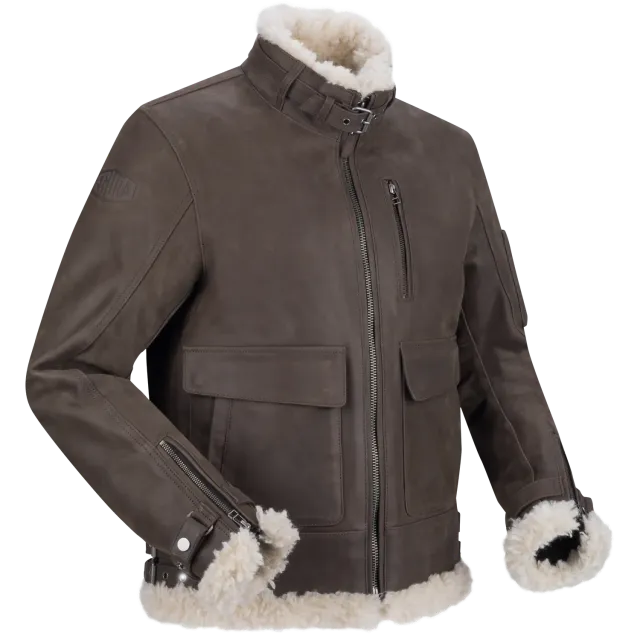 Segura Aeronot giubbotto pelle moto marrone impermeabile
