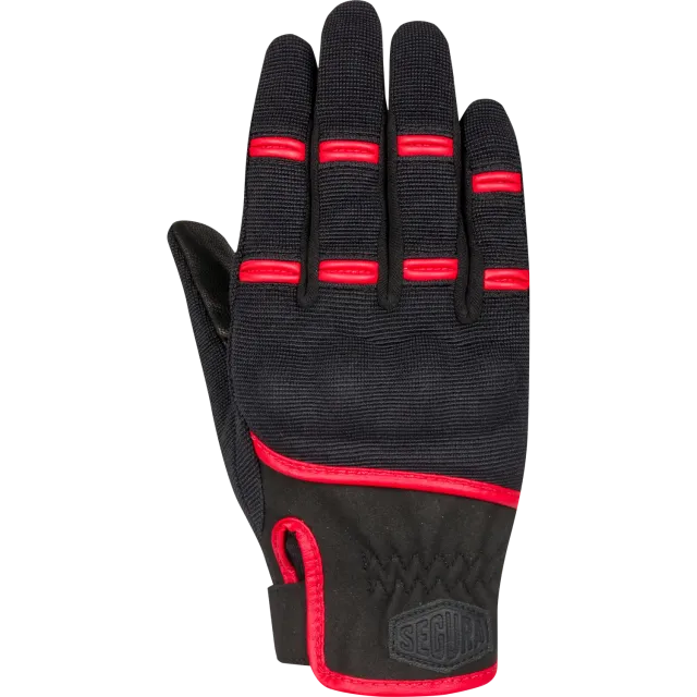 Segura Lady Palmer guanti moto donna nero rosso pelle