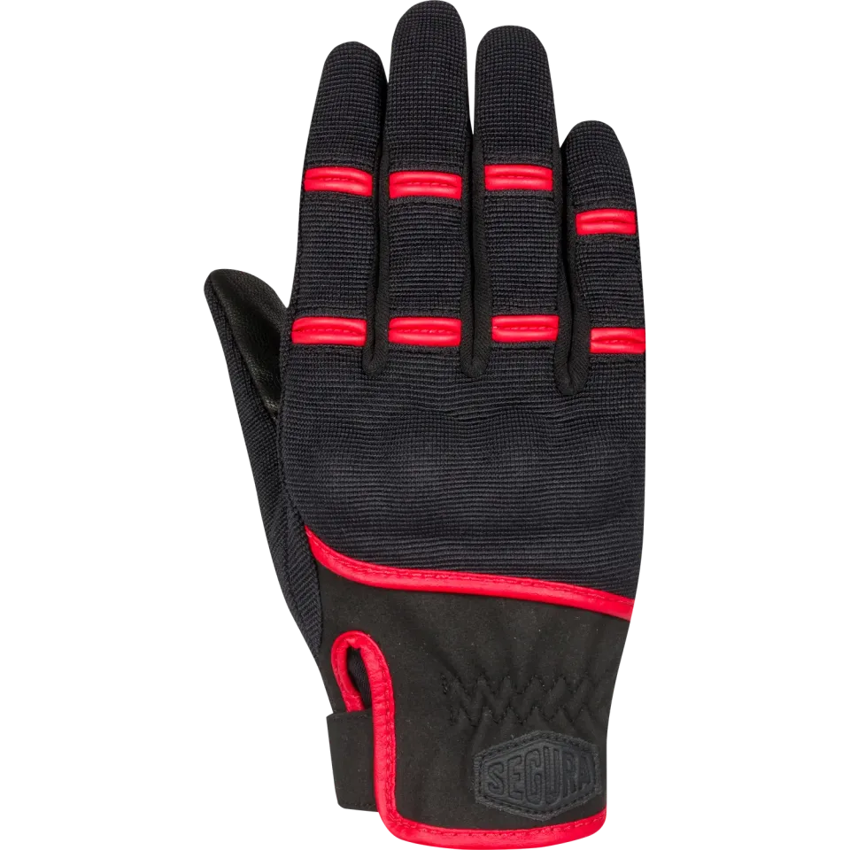 Segura Lady Palmer guanti moto donna nero rosso pelle