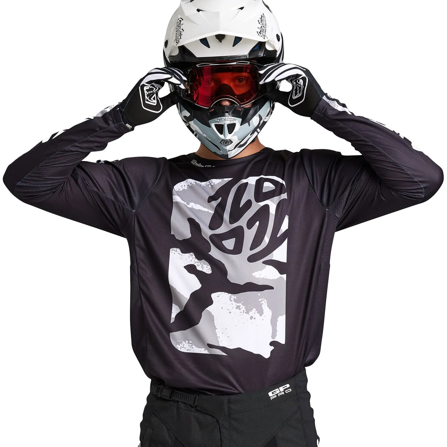 Troy Lee Designs GP Pro Boxed maglia moto nero bianco