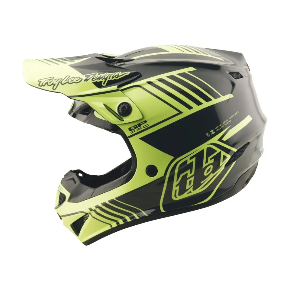 Troy Lee Designs GP Pro Segment casco moto giallo nero MIPS