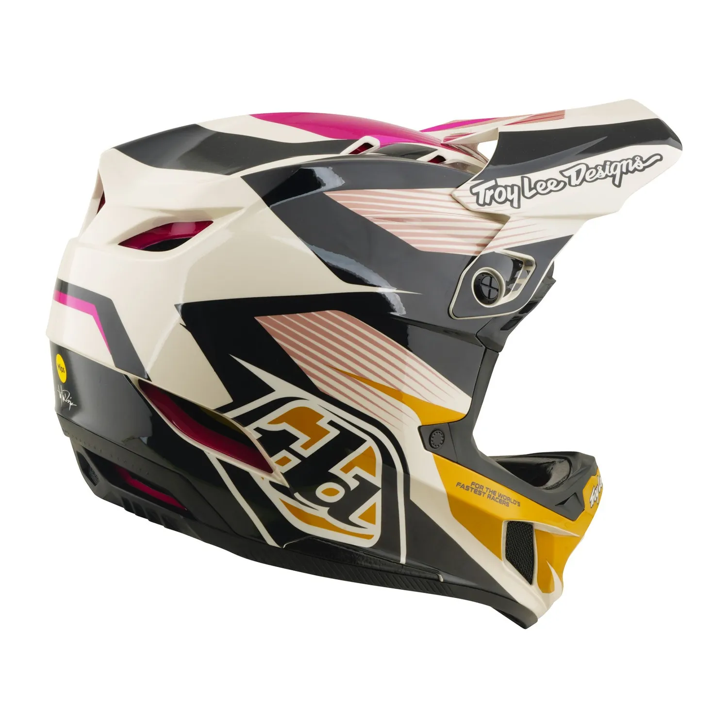 Troy Lee Designs D4 Polyacrylite casco integrale Acid Fuchsia MIPS