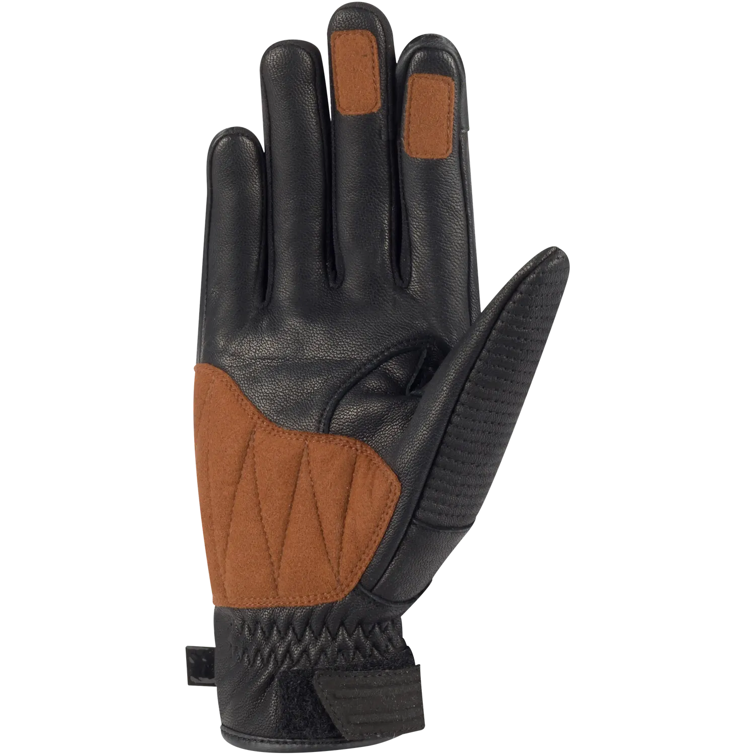 Segura Stoney guanti moto uomo pelle nero-marrone retrò