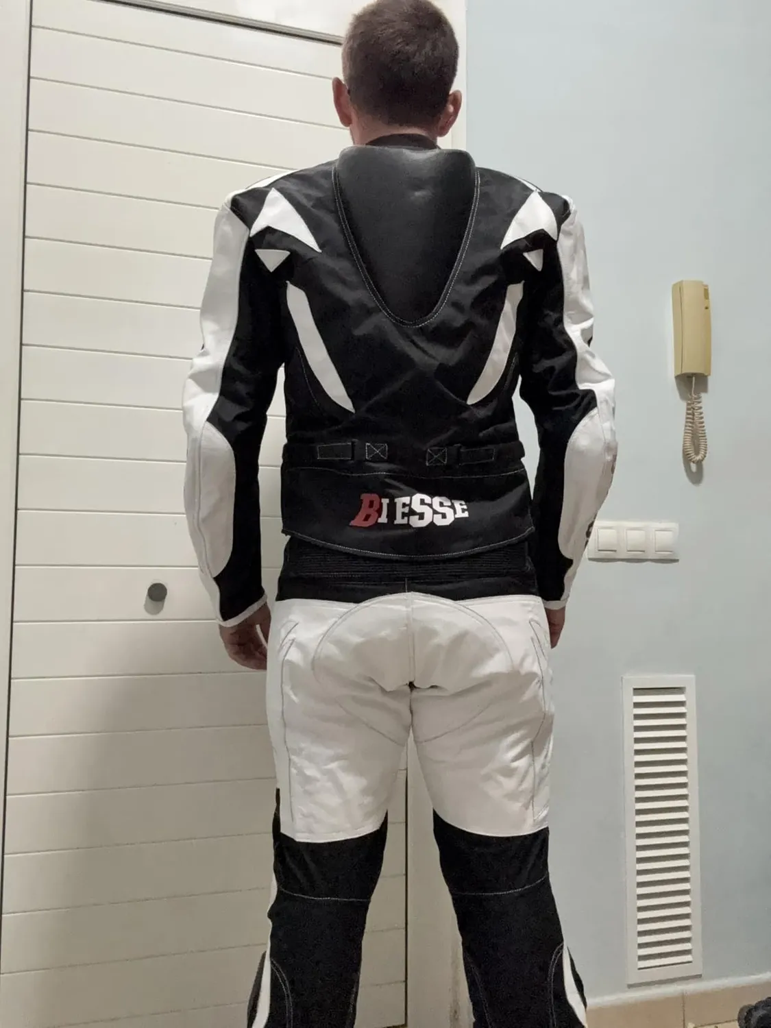 Bi Esse Tuta Moto Pelle 2 Pezzi Divisibile con Titanio