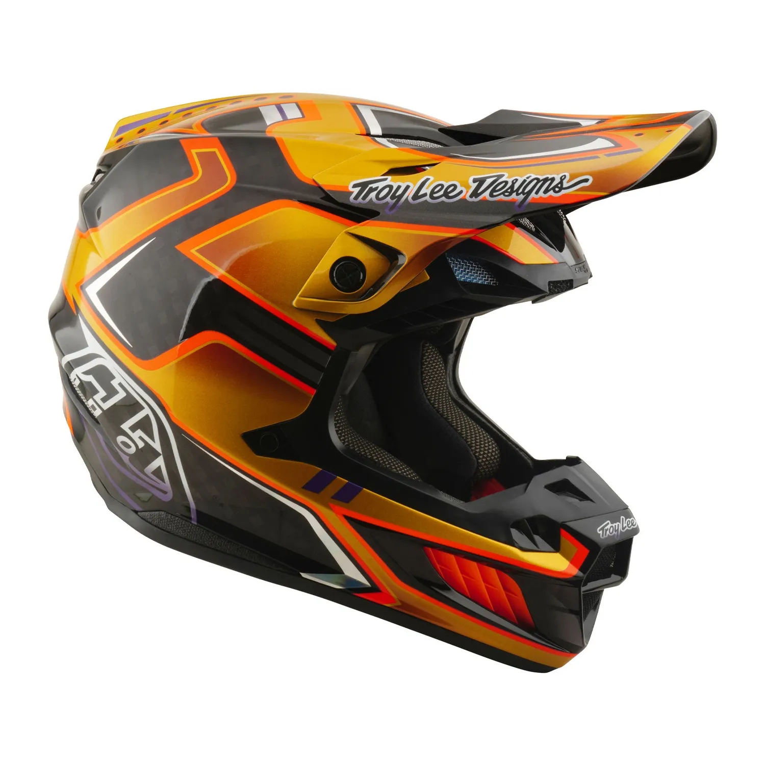 Troy Lee Designs SE5 Carbon casco moto MIPS gold carbonio