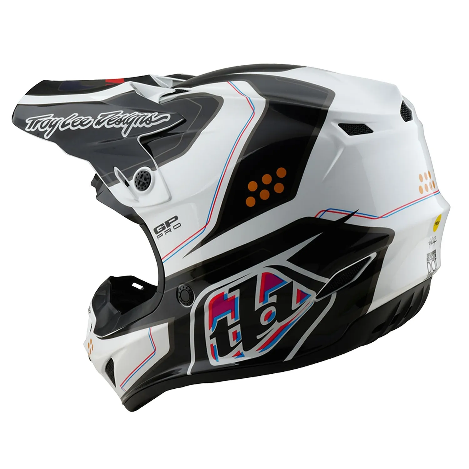 Troy Lee Designs GP Pro Trooper casco moto bianco MIPS leggero
