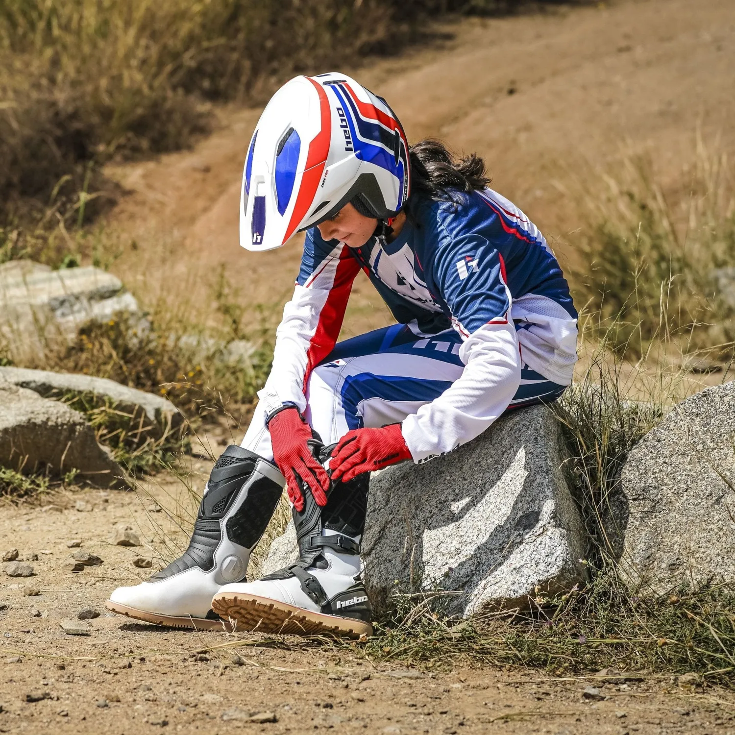 Hebo Pro Trial Classic maglia trial junior bianca traspirante