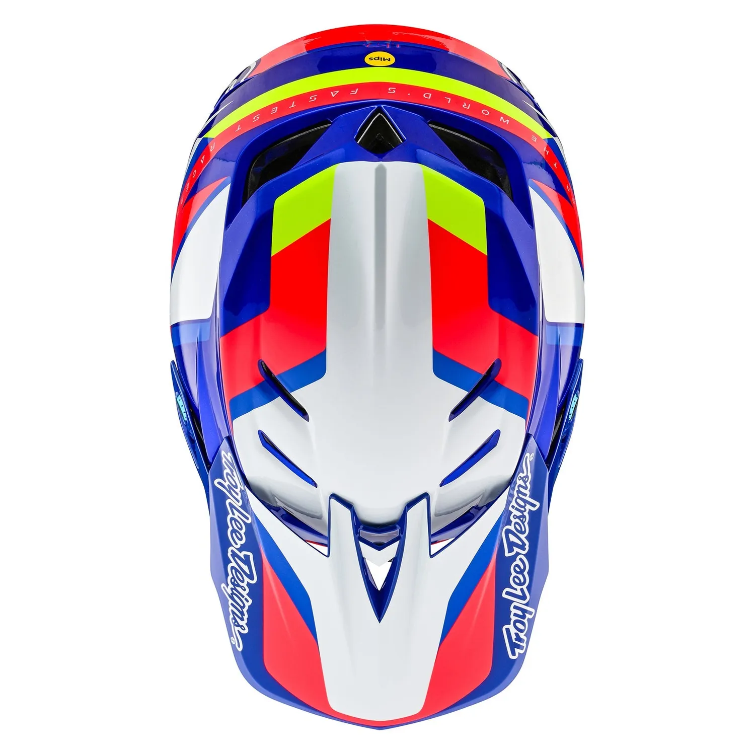 Troy Lee Designs D4 Omega casco bici bianco blu