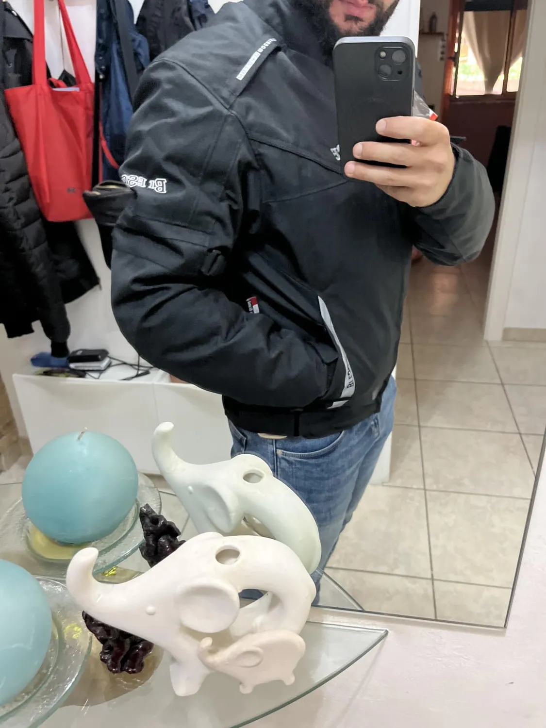 Bi Esse Giacca Moto Impermeabile 4 Stagioni XS con Protezioni
