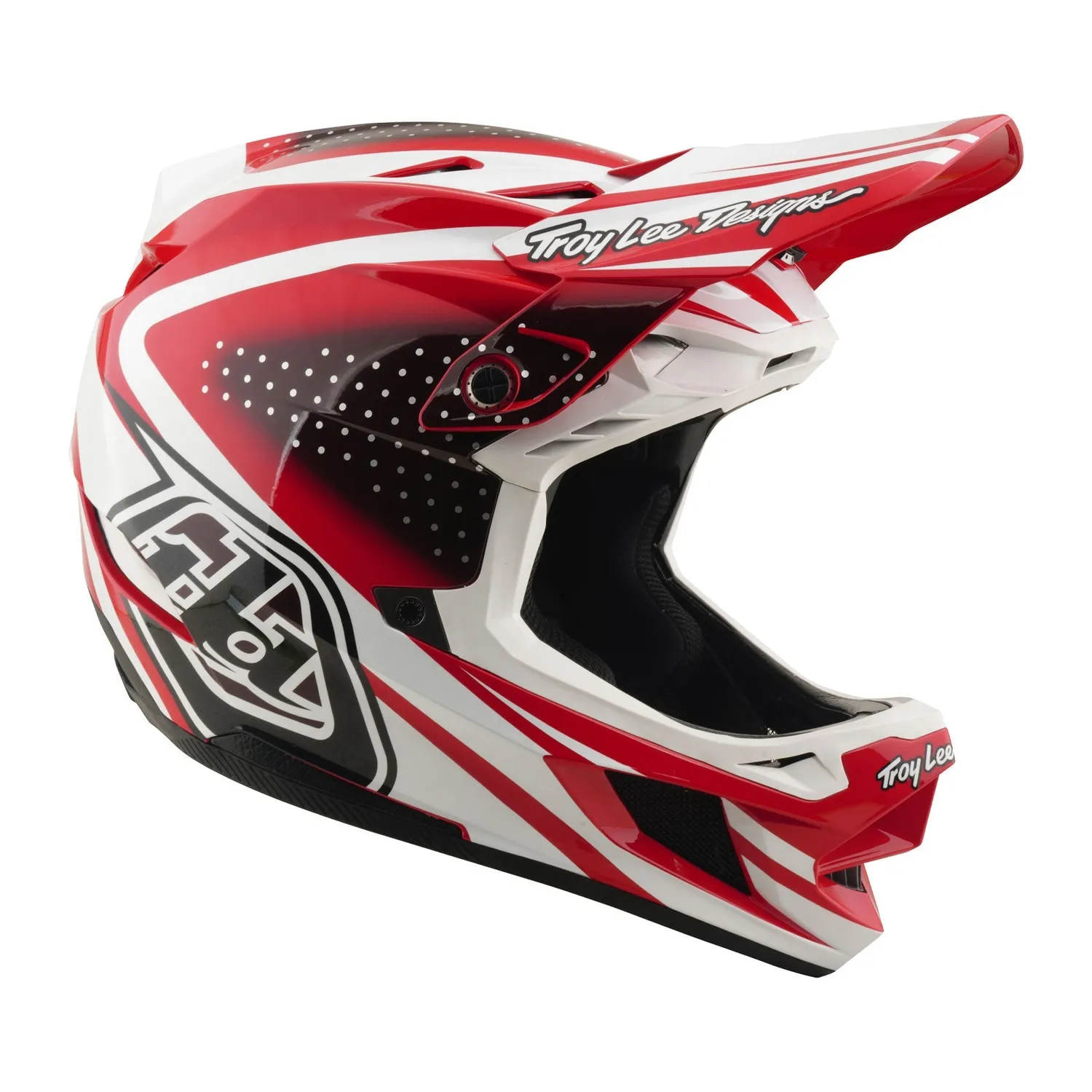 Troy Lee Designs D4 Polyacrylite casco integrale Fire White MIPS