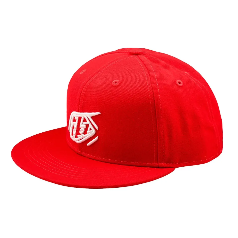 Troy Lee Designs Flat Bill Snapback cappellino rosso badge team