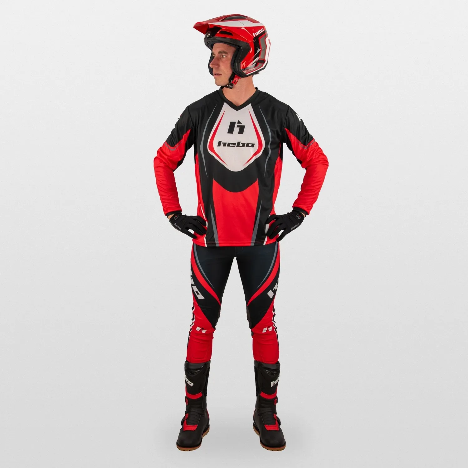 Hebo Pro Trial Classic maglia trial rossa traspirante