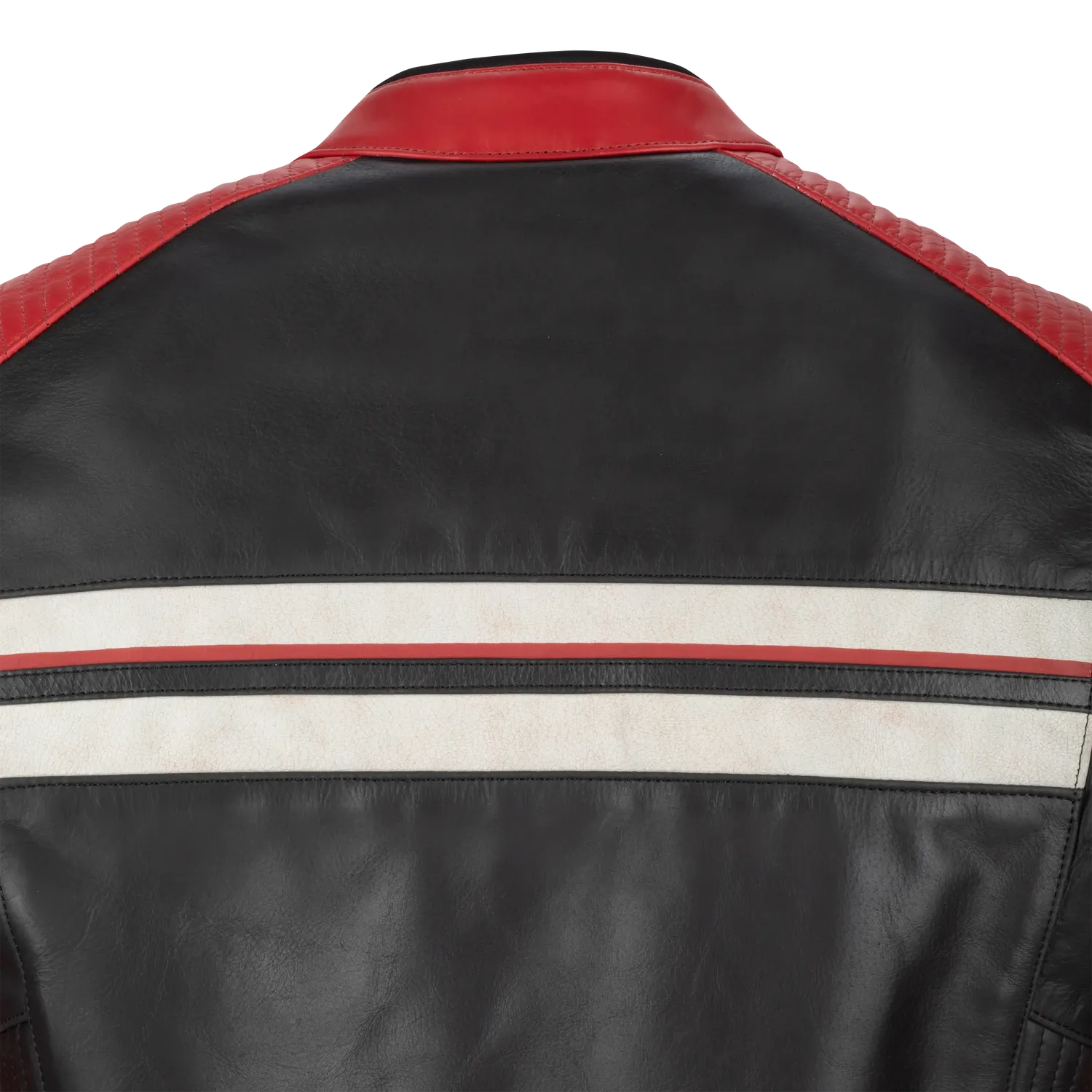 Segura Romeo giubbotto moto uomo pelle nero rosso retrò