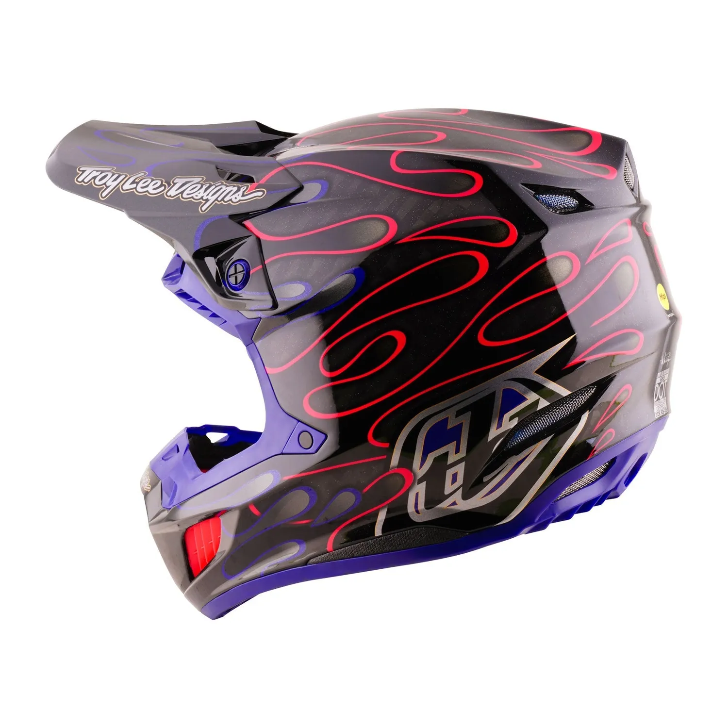 Troy Lee Designs SE5 Carbon Overspray casco moto nero magenta