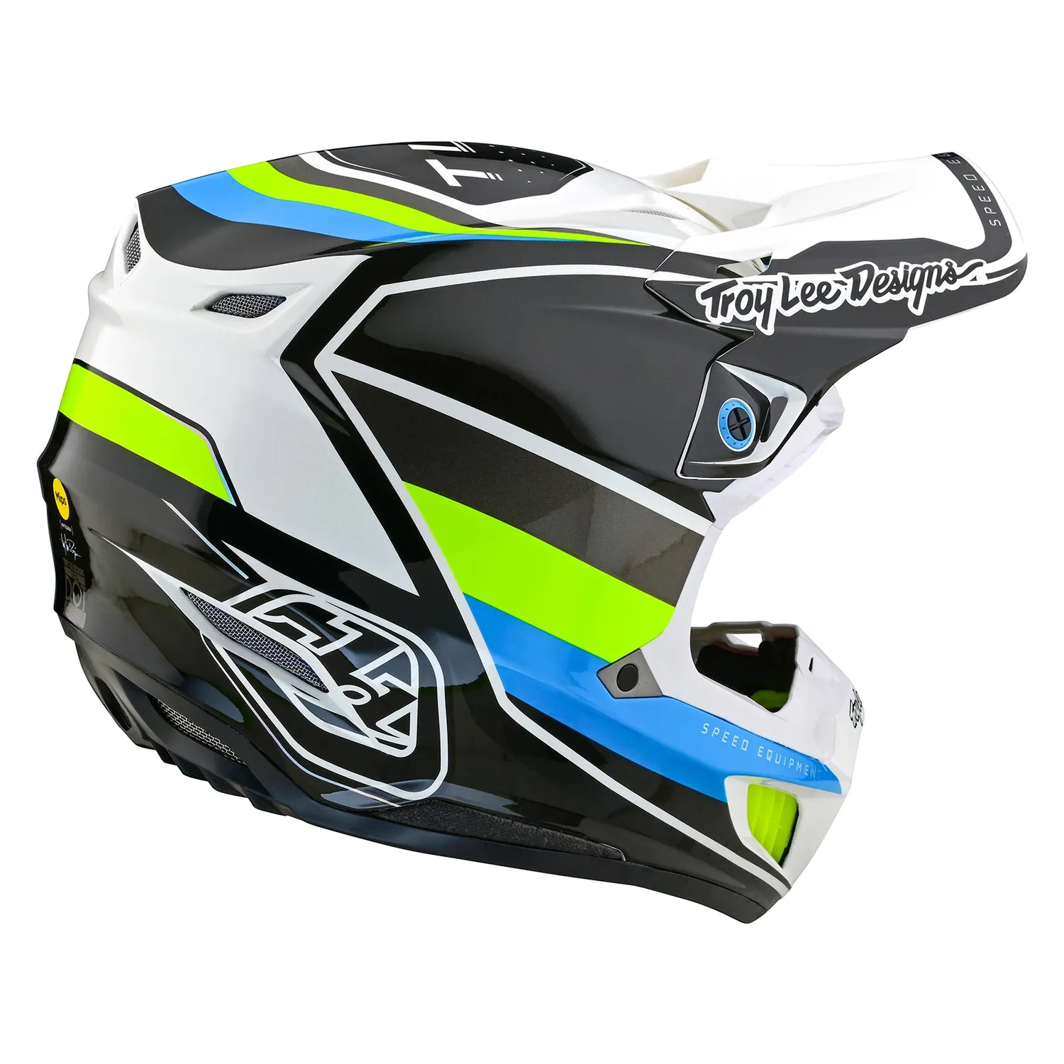 Troy Lee Designs SE5 Composite casco moto bianco blu MIPS