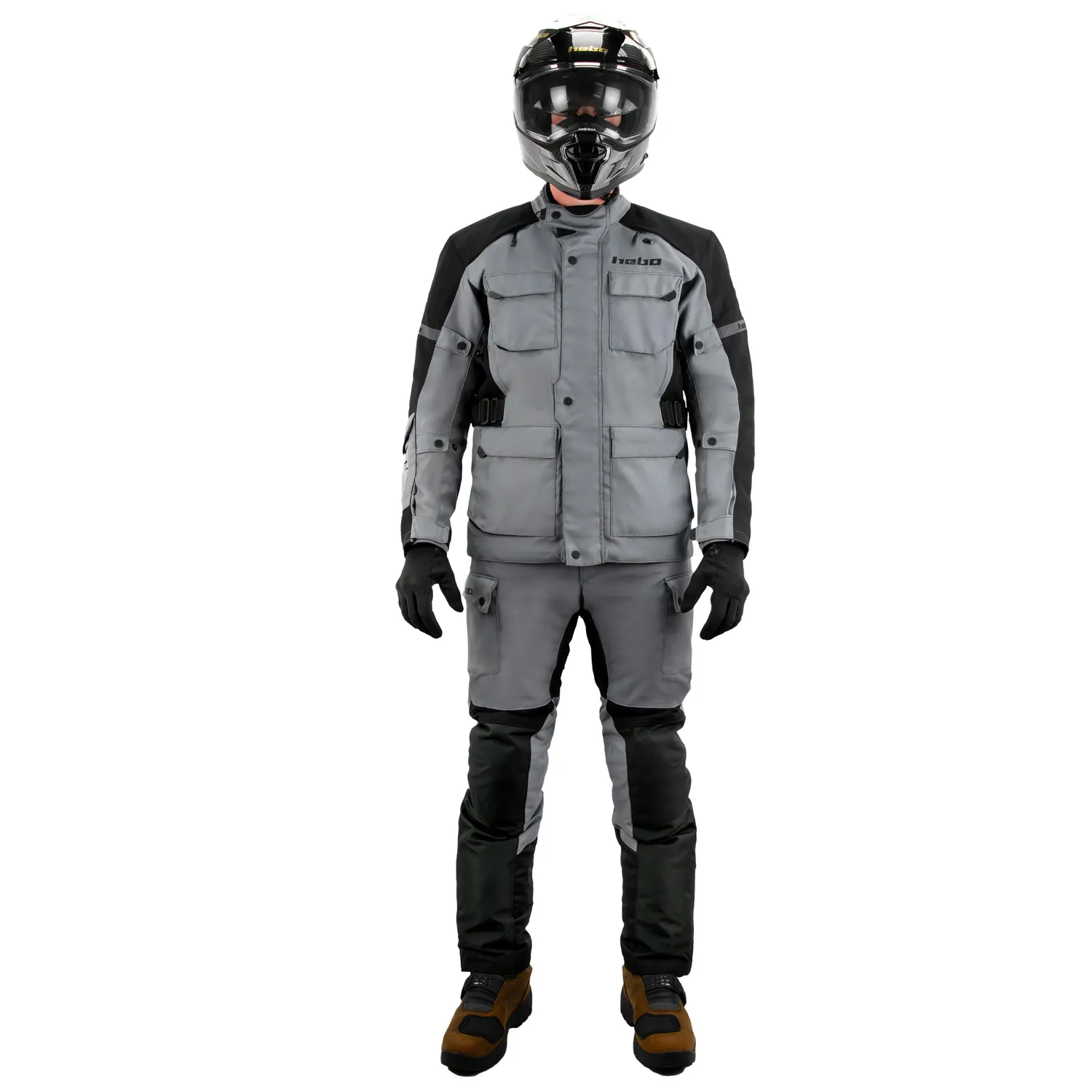 Hebo DS Explorer pantaloni moto grigi impermeabili