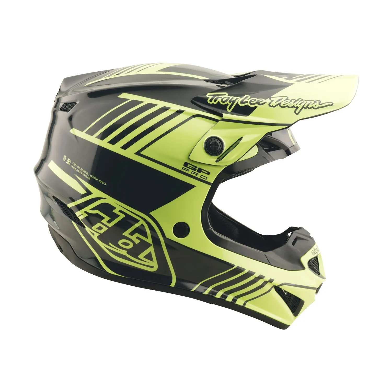 Troy Lee Designs GP Pro Segment casco moto giallo nero MIPS