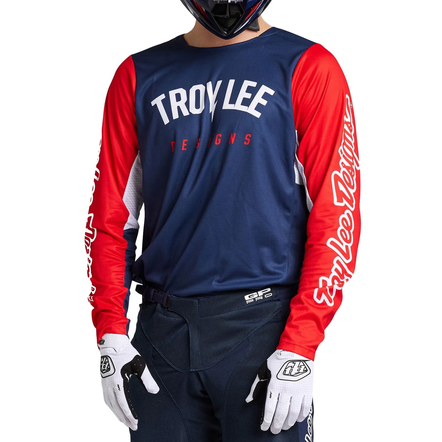 Troy Lee Designs GP Pro maglia moto Boltz Navy Red traspirante