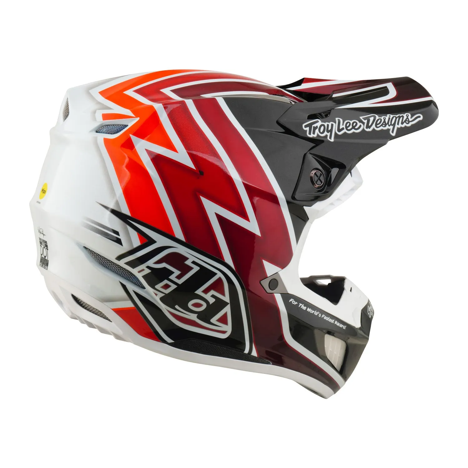 Troy Lee Designs SE5 Composite Boltz casco moto nero rosso
