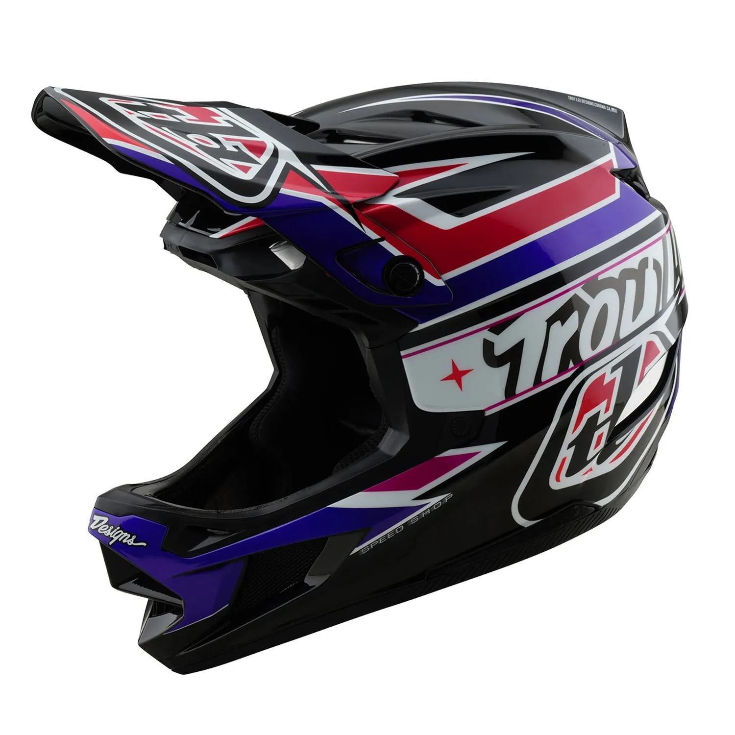 Troy Lee Designs D4 Polyacrylite casco integrale Linear Black MIPS