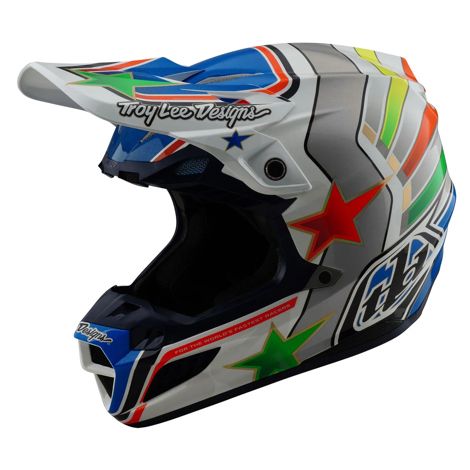 Troy Lee Designs SE5 Composite Rays casco bianco blu MIPS