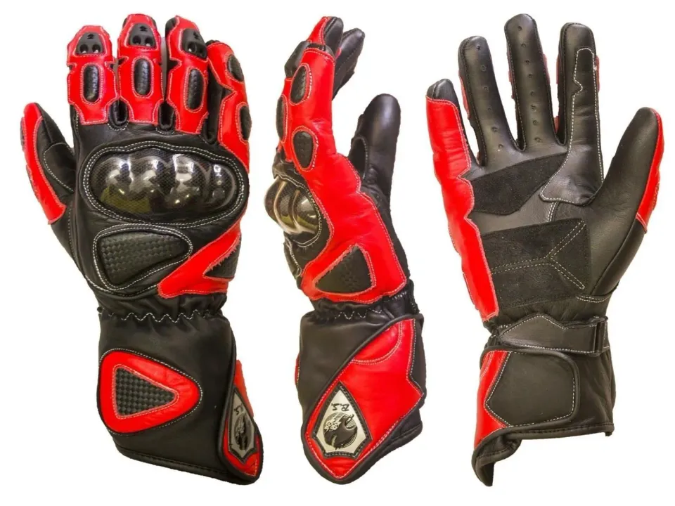 Bi Esse guanti moto pelle racing protezioni rigide