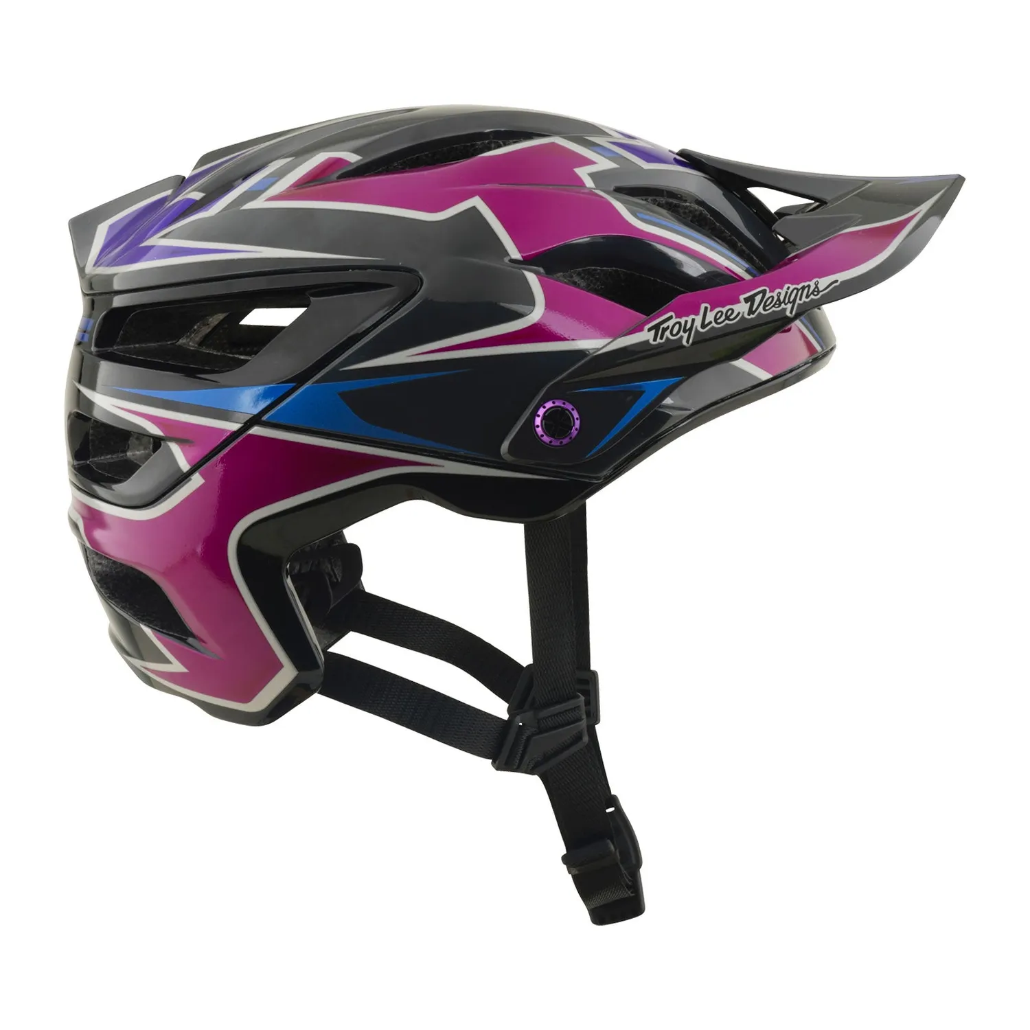 Troy Lee Designs A3 Mask Casco Bici Black Purple con MIPS