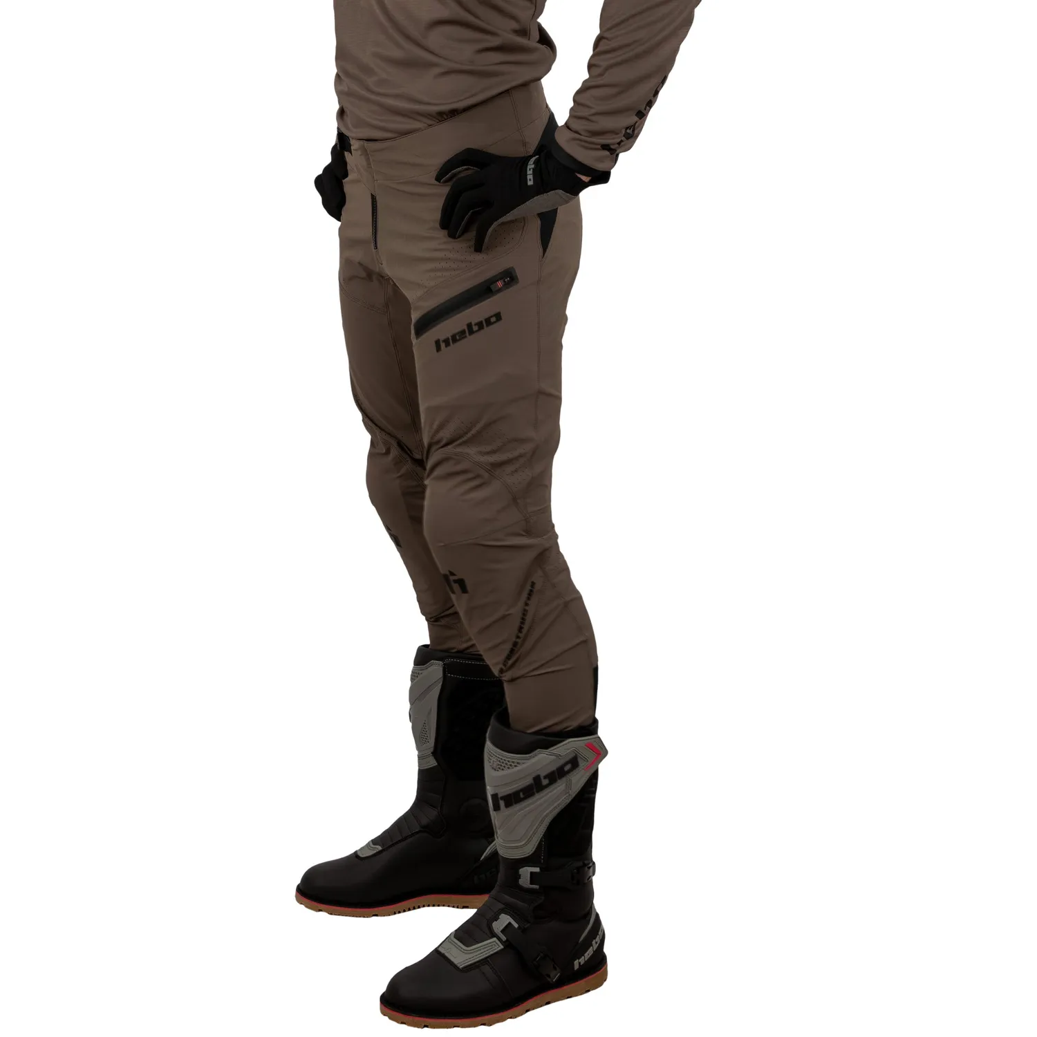 Hebo Tech HE3250M pantaloni trial marroni protettivi