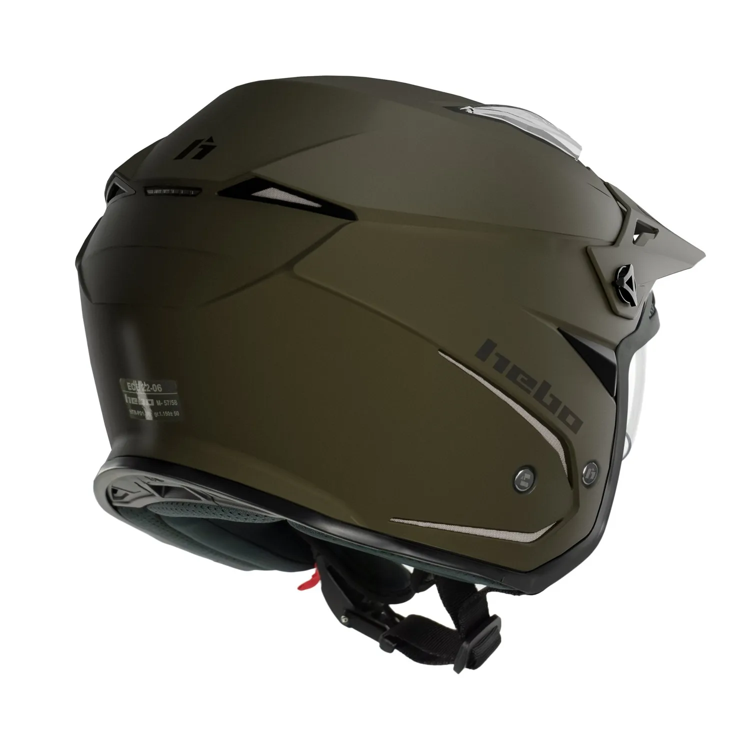 Hebo Zone 5 Duo casco trial verde visiera sole 1220 g