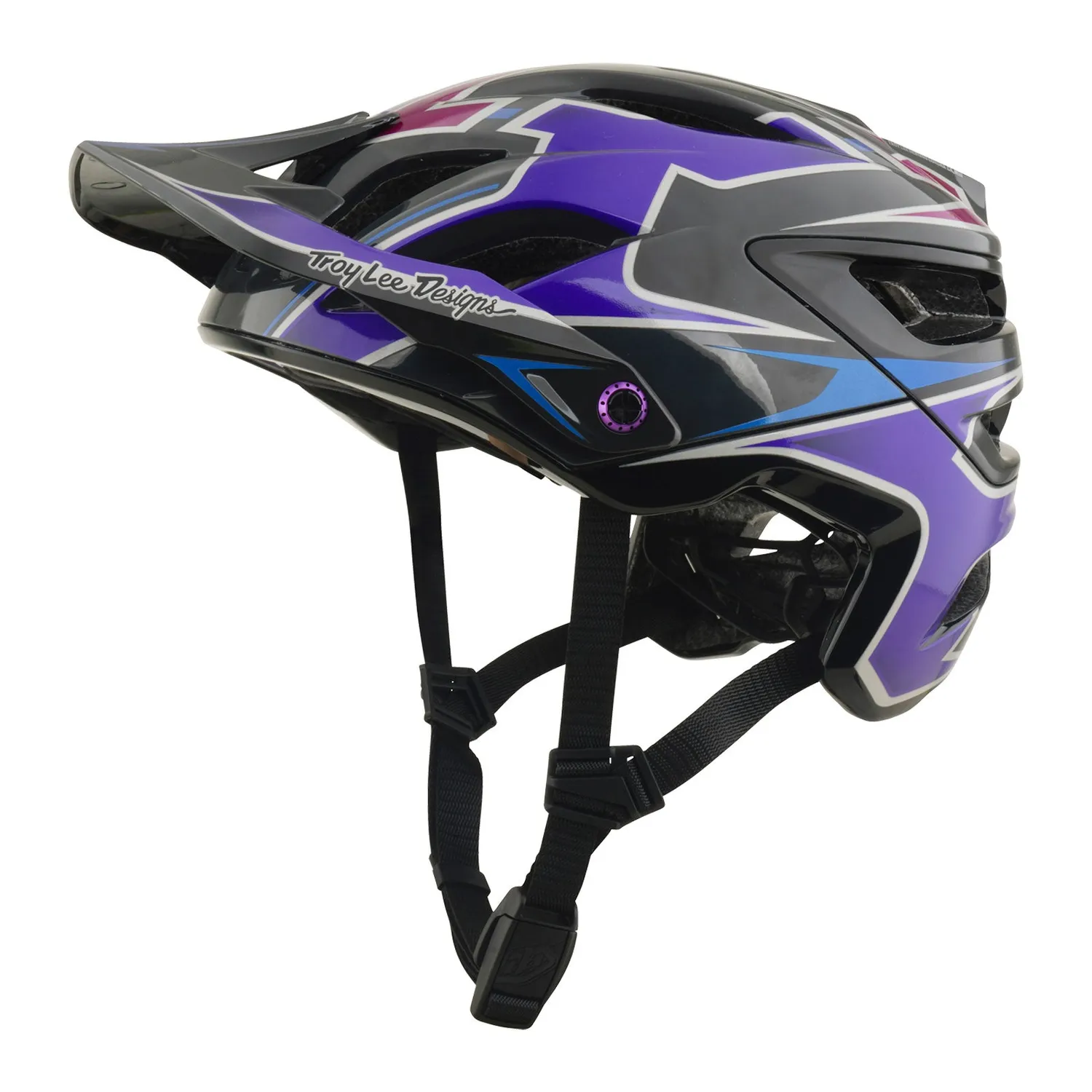 Troy Lee Designs A3 Mask Casco Bici Black Purple con MIPS