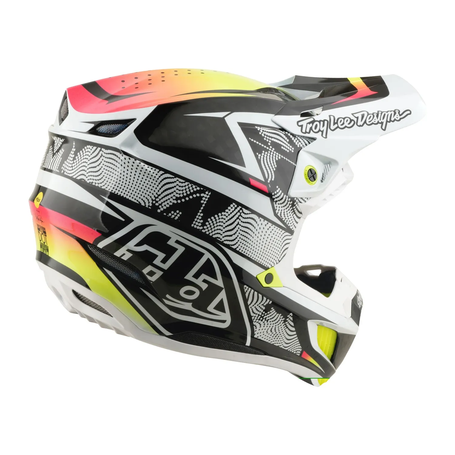 Troy Lee Designs SE5 Carbon Lined Up casco moto bianco