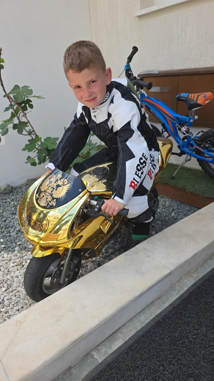 Bi Esse Tuta Minimoto Pelle Bambino XS 7 Anni Nero