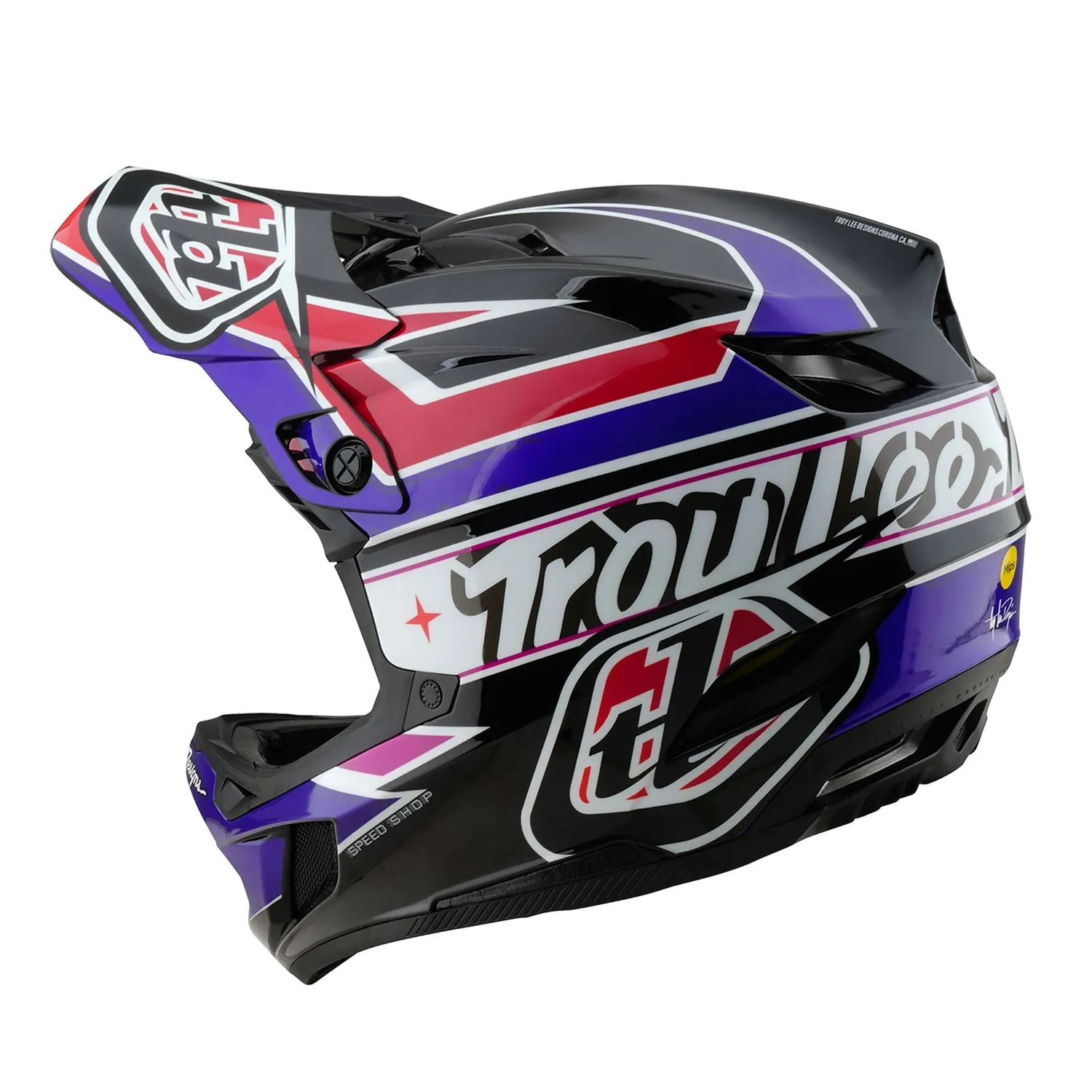 Troy Lee Designs D4 Polyacrylite casco integrale Linear Black MIPS