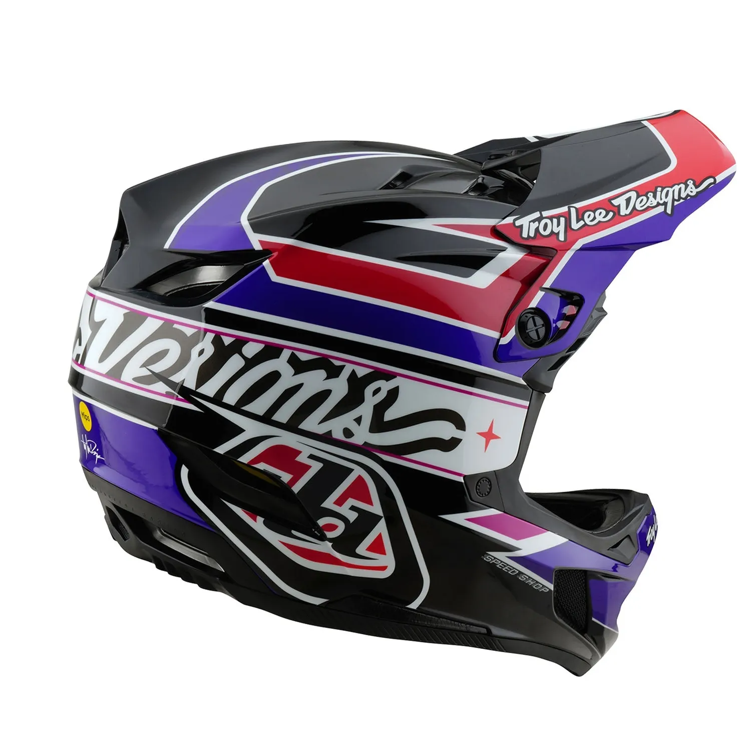 Troy Lee Designs D4 Polyacrylite casco integrale Linear Black MIPS