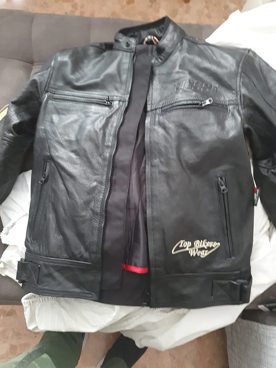 Bi Esse Giacca Moto Pelle Vintage Nero XS con Gilet Termico
