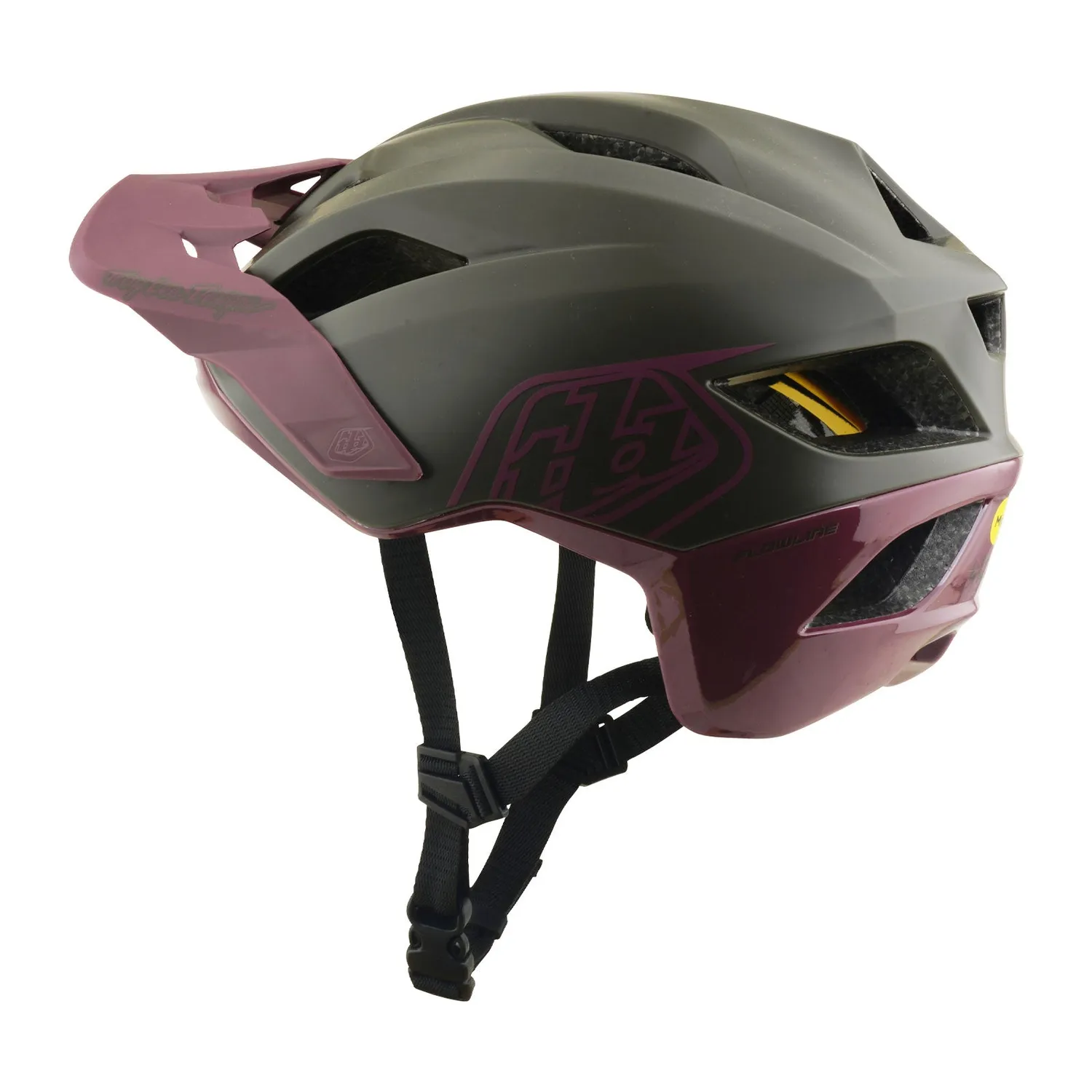 Troy Lee Designs Flowline Point casco bici verde viola MIPS