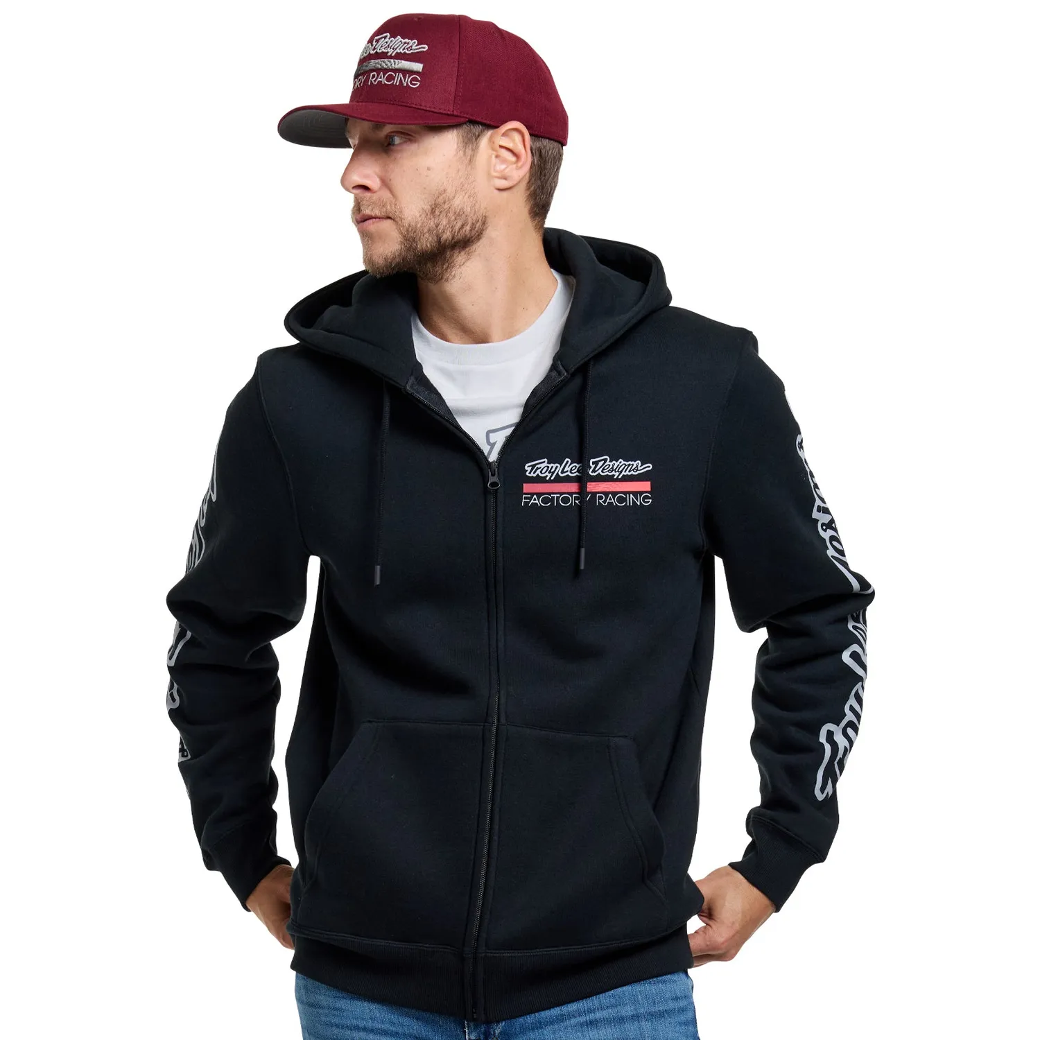 Troy Lee Designs Factory Racing felpa zip Black Red