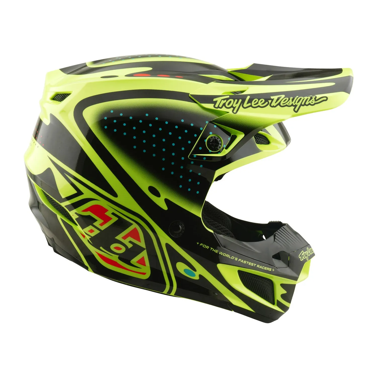 Troy Lee Designs SE5 casco cross flo yellow policarbonato MIPS