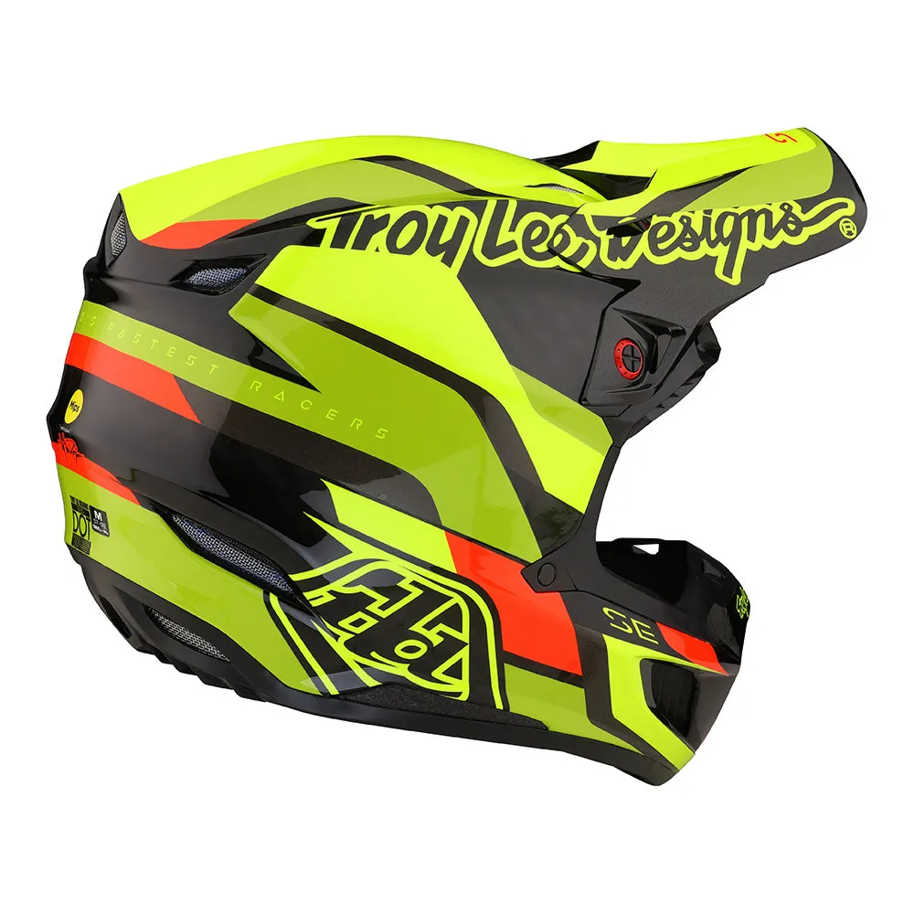 Troy Lee Designs SE5 Carbon W/MIPS Omega casco cross nero giallo
