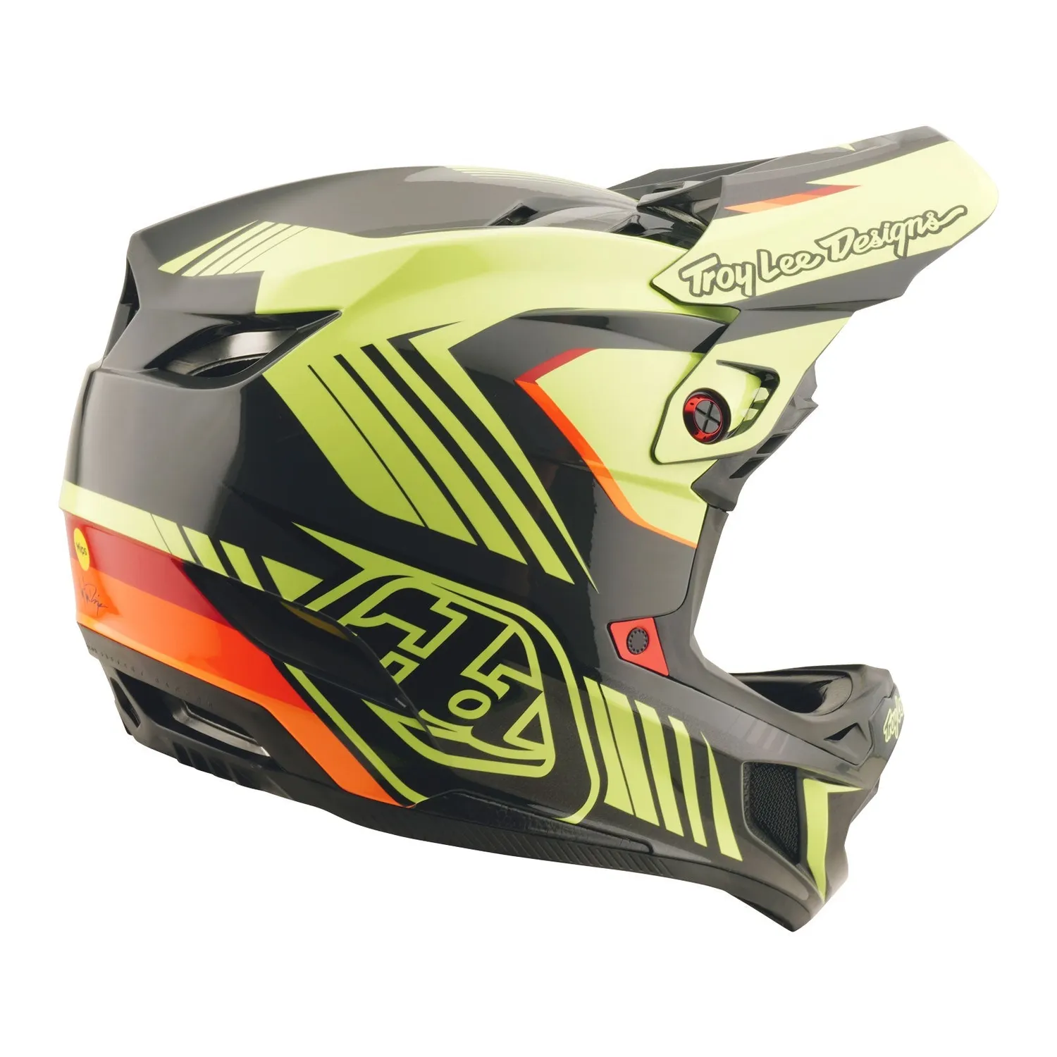 Troy Lee Designs D4 Polyacrylite casco bici Black Yellow MIPS
