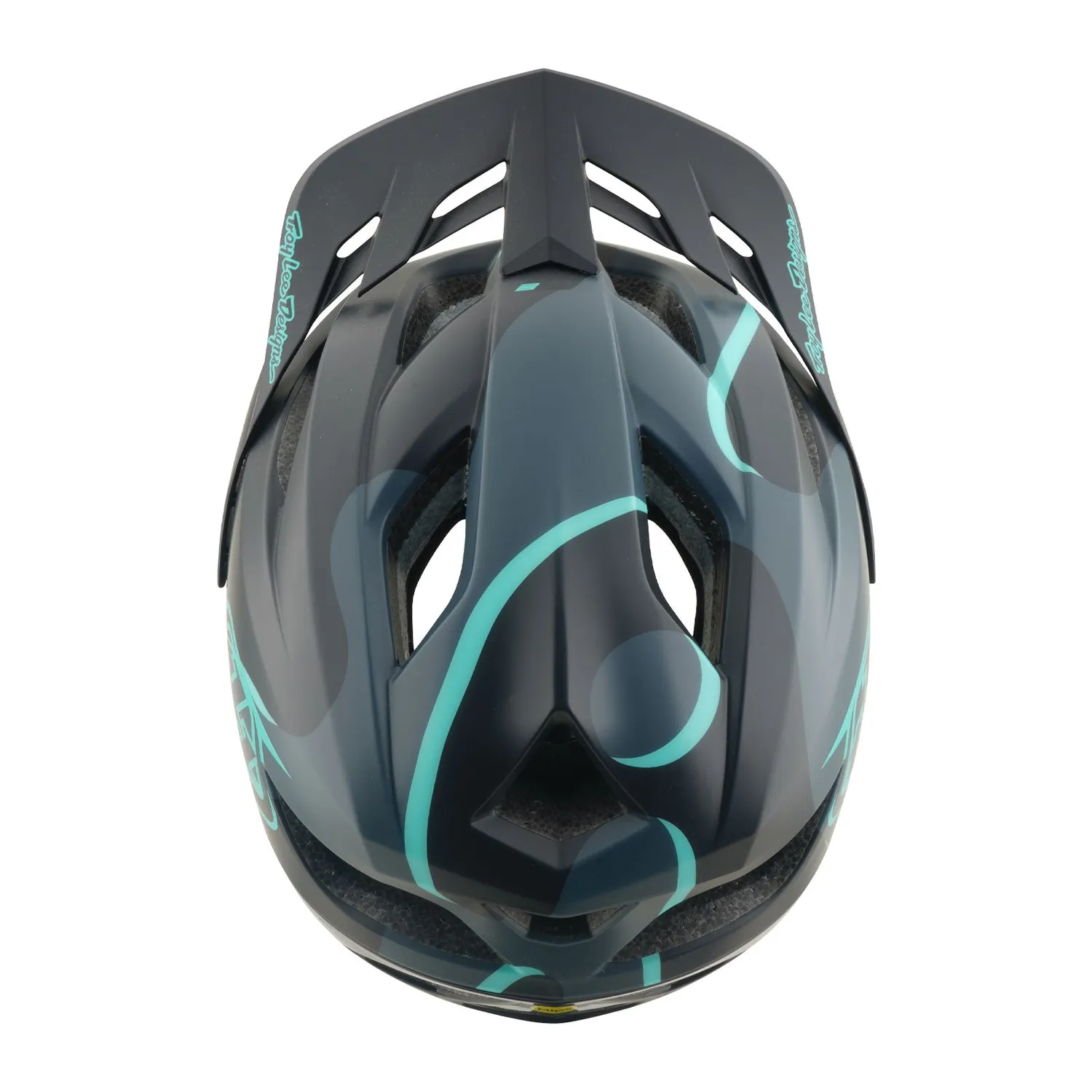 Troy Lee Designs Flowline SE Badge casco bici Carbon Teal