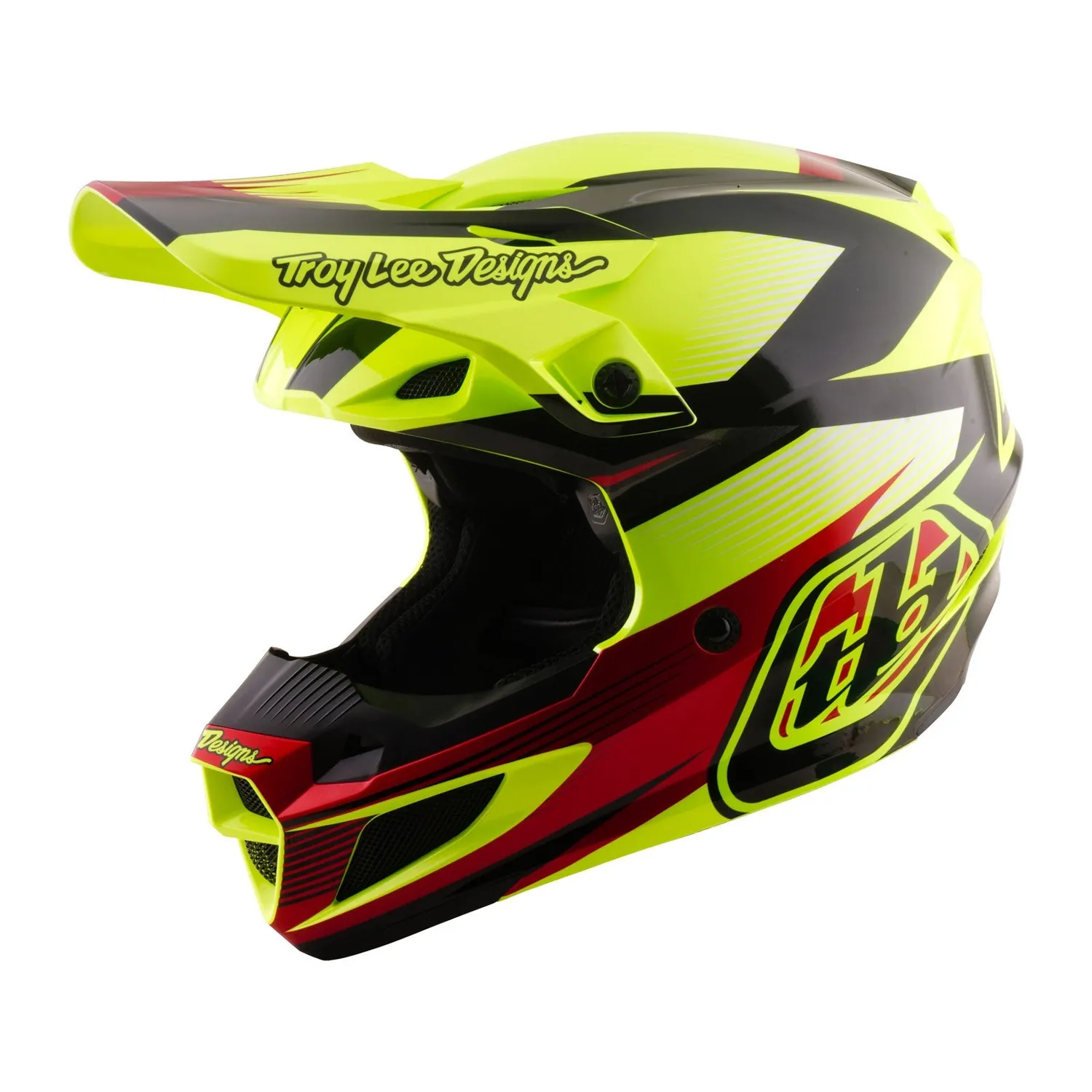 Troy Lee Designs SE5 Policarbonato casco cross Flo Yellow MIPS